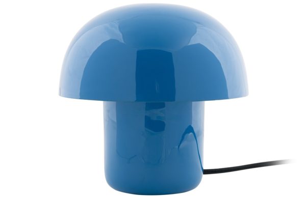 Time for home Modrá kovová stolní lampa Champignon mini  - Výška20 cm- Průměr 20 cm
