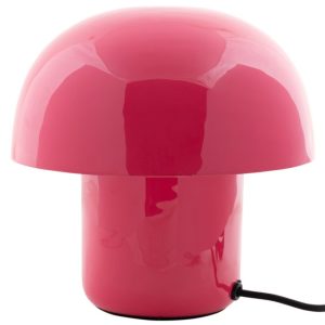 Time for home Růžová kovová stolní lampa Champignon mini  - Výška20 cm- Průměr 20 cm
