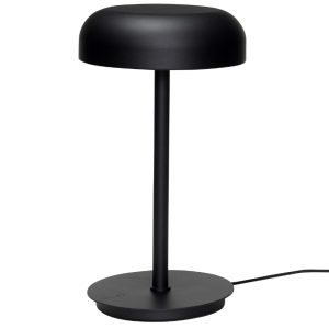 Černá kovová stolní LED lampa Hübsch Velo  - Výška37 cm- Průměr stínidla 20 cm