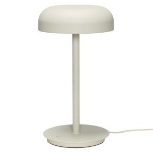 Béžová kovová stolní LED lampa Hübsch Velo  - Výška37 cm- Průměr stínidla 20 cm