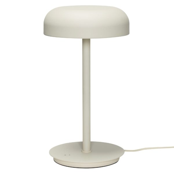 Béžová kovová stolní LED lampa Hübsch Velo  - Výška37 cm- Průměr stínidla 20 cm