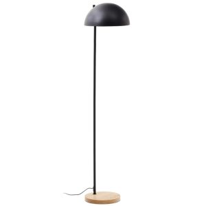 Černá kovová stojací lampa Kave Home Catlar 150 cm  - Výška150 cm- Průměr stínidla 35 cm