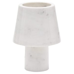 Bílá mramorová stolní lampa Kave Home Alaro  - Výška27 cm- Průměr 20 cm