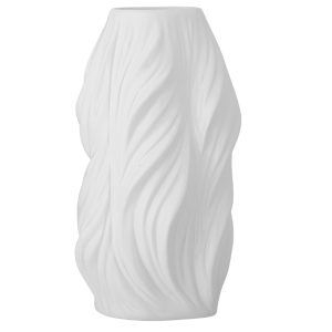 Bílá keramická váza Bloomingville Sanak 26 cm  - Průměr14 cm- Výška 26 cm