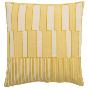 Žlutý bavlněný polštář Bloomingville Cowes 40 x 40 cm  - Šířka40 cm- Povlak 100% bavlna