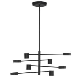 Černé kovové závěsné LED světlo Nova Luce Nordik II. 100 cm  - Výška110 cm- Šířka 100 cm