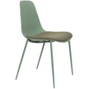 White Label Zelená plastová jídelní židle WLL JEFFREY  - Výška88 cm- Šířka 49 cm