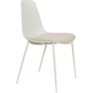 White Label Bílá plastová jídelní židle WLL JEFFREY  - Výška88 cm- Šířka 49 cm
