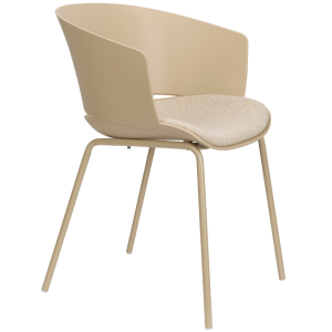 White Label Béžová plastová jídelní židle WLL JESSICA  - Výška80