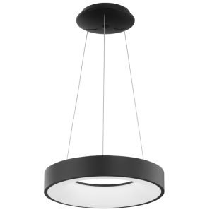 Černé závěsné LED světlo Nova Luce Rando Thin 38 cm  - Výška120 cm- Průměr 38 cm