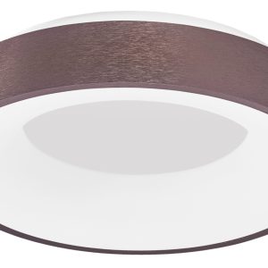 Hnědé stropní LED světlo Nova Luce Rando Thin 38 cm  - Výška9 cm- Průměr 38 cm