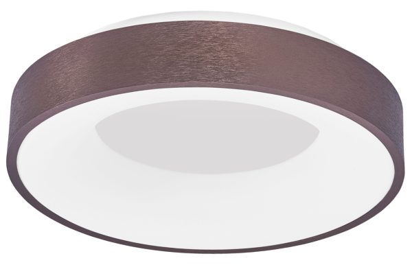 Hnědé stropní LED světlo Nova Luce Rando Thin 38 cm  - Výška9 cm- Průměr 38 cm