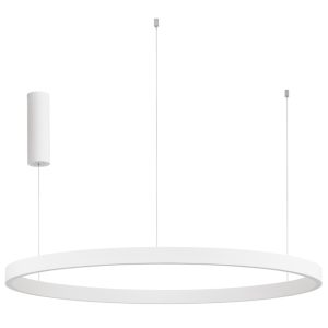 Bílé kovové závěsné LED světlo Nova Luce Elowen 98 cm  - Výška200 cm- Průměr 98 cm