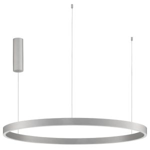 Stříbrné kovové závěsné LED světlo Nova Luce Elowen 98 cm  - Výška200 cm- Průměr 98 cm