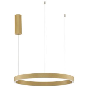 Zlaté kovové závěsné LED světlo Nova Luce Elowen 60 cm  - Výška150 cm- Průměr 60 cm