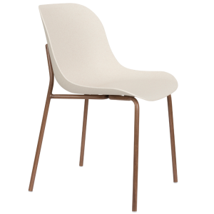 White Label Béžová plastová jídelní židle WLL WHEAT  - Výška79 cm- Šířka 48 cm