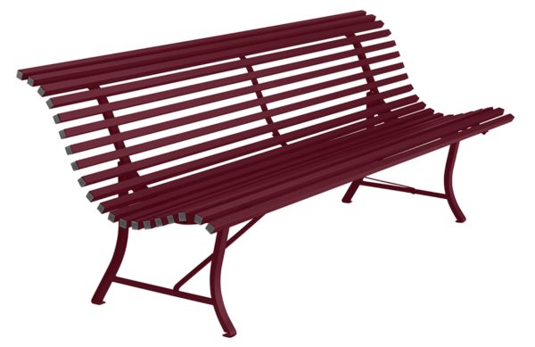 Třešňově červená kovová lavice Fermob Louisiane 200 cm  - Šířka200 cm- Hloubka 71 cm