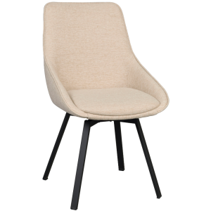 Světle béžová jídelní židle ROWICO ALISON s černou podnoží  - Výška87 cm- Šířka 51 cm