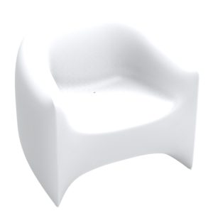VONDOM Matně bílé plastové zahradní lounge křeslo BLOW  - Výška76 cm- Šířka 90 cm