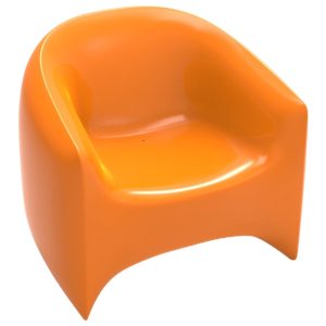 VONDOM Oranžové plastové zahradní lounge křeslo BLOW  - Výška76 cm- Šířka 90 cm