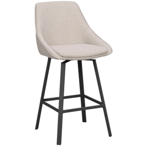 Béžová čalouněná otočná barová židle ROWICO ALISON 65 cm  - Výška96 cm- Šířka 48 cm