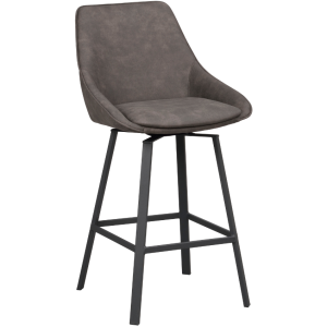Šedá čalouněná otočná barová židle ROWICO ALISON 65 cm  - Výška96 cm- Šířka 48 cm