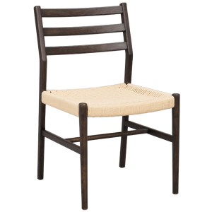 Hnědá dubová jídelní židle ROWICO HARLAN s výpletem  - Výška86 cm- Šířka 49 cm