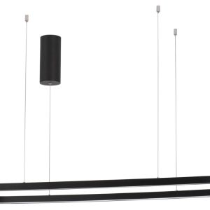 Černé kovové závěsné LED světlo Nova Luce Cuppe 120 cm  - Výška200 cm- Šířka 120 cm