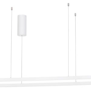 Bílé kovové závěsné LED světlo Nova Luce Cuppe 120 cm  - Výška200 cm- Šířka 120 cm