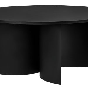 noo.ma Černý konferenční stolek Gavo 95 cm  - Výška44 cm- Průměr 95 cm