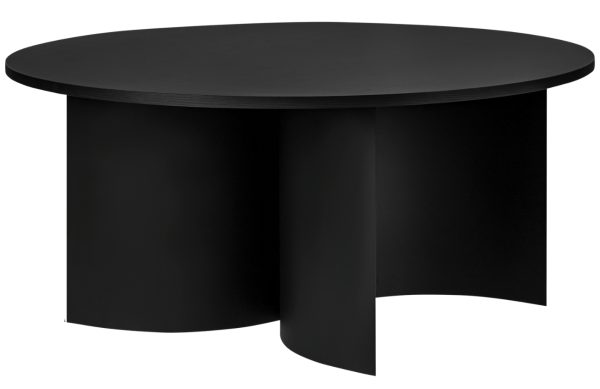 noo.ma Černý konferenční stolek Gavo 95 cm  - Výška44 cm- Průměr 95 cm