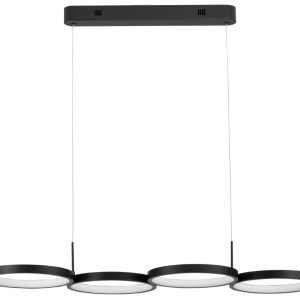 Černé kovové závěsné LED světlo Nova Luce Magnus 84 cm  - Výška120 cm- Šířka 84 cm