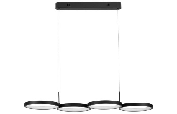 Černé kovové závěsné LED světlo Nova Luce Magnus 84 cm  - Výška120 cm- Šířka 84 cm