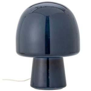 Modrá skleněná stolní lampa Bloomingville Paddy  - Výška26