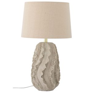 Béžová kameninová stolní lampa Bloomingville Natika  - Výška64 cm- Průměr 38 cm