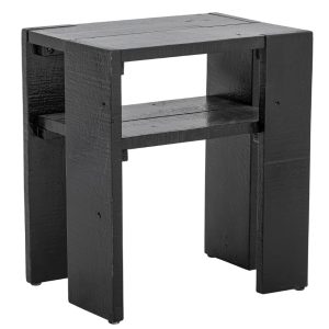 Černý dřevěný odkládací stolek Bloomingville Emillio 40 x 30 cm  - Výška46 cm- Šířka 40 cm