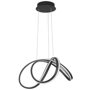 Černé kovové závěsné LED světlo Nova Luce Truno 52 cm  - Výška120 cm- Šířka 52 cm