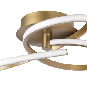 Zlaté kovové stropní LED světlo Nova Luce Fusion 51 cm  - Výška20 cm- Průměr 51 cm