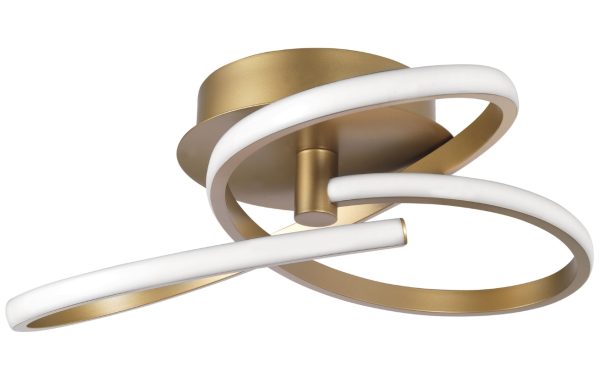 Zlaté kovové stropní LED světlo Nova Luce Fusion 51 cm  - Výška20 cm- Průměr 51 cm