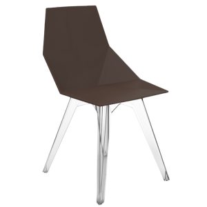 VONDOM Hnědá plastová zahradní židle FAZ  - Výška81 cm- Šířka 47 cm