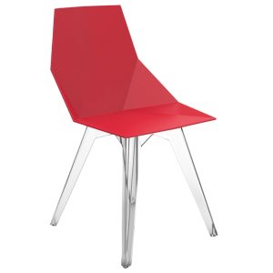 VONDOM Červená plastová zahradní židle FAZ  - Výška81 cm- Šířka 47 cm
