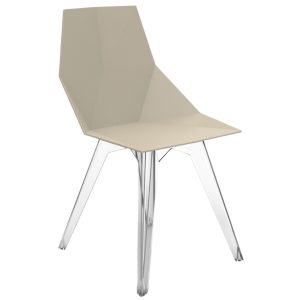 VONDOM Béžová plastová zahradní židle FAZ  - Výška81 cm- Šířka 47 cm