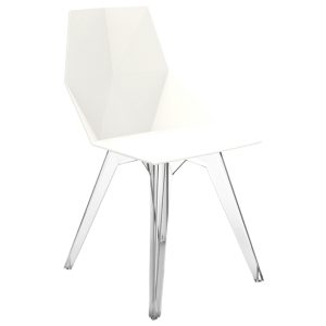 VONDOM Bílá plastová zahradní židle FAZ  - Výška81 cm- Šířka 47 cm