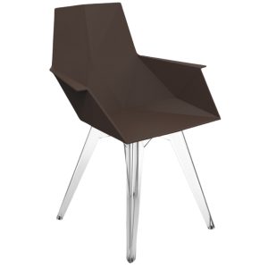VONDOM Hnědá plastová zahradní židle FAZ s područkami  - Výška81 cm- Šířka 57 cm