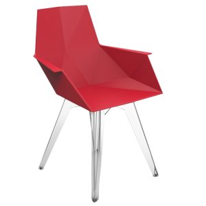 VONDOM Červená plastová zahradní židle FAZ s područkami  - Výška81 cm- Šířka 57 cm