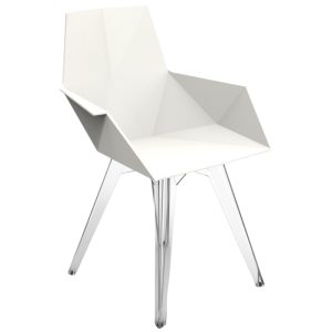 VONDOM Bílá plastová zahradní židle FAZ s područkami  - Výška81 cm- Šířka 57 cm