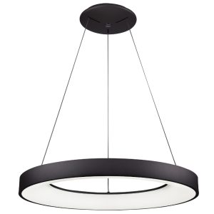 Černé závěsné LED světlo Nova Luce Rando Smart 60 cm  - Výška120 cm- Průměr 60 cm