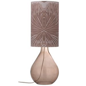 Hnědá skleněná stolní lampa Bloomingville Leni  - Výška65 cm- Průměr 23 cm