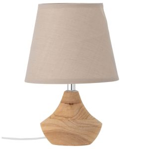 Béžová dřevěná stolní lampa Bloomingville Panola  - Výška27 cm- Průměr 18 cm