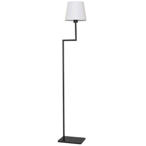 Černobílá kovová stojací lampa Nova Luce Savona 150 cm  - Výška150 cm- Průměr stínidla 35 cm